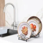 Vertical Plate Stand Holder Dish Rack Dinnerware Organizer (7)_11zon