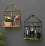 Creative Wall-Mounted Shelf with Hooks – Minimalist Space-Saving Storage for Home and Office
