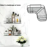 Metal Organizer Set – Bathroom Shelf, Door Hook & Lid Rack Pack of 3