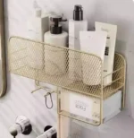 Wall-Mounted Metal Spice Rack with Paper Towel Holder