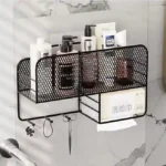 Wall-Mounted Metal Spice Rack with Paper Towel Holder