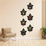 Buy Leaf Wall Art Set of 6 MDF Decor for Home Pakistan stylish nature-inspired wall hanging