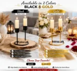 Elegant metal candle holder, Pakistan decorative table stand for home decor