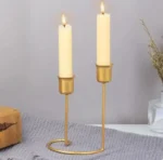 Elegant metal candle holder, Pakistan decorative table stand for home decor