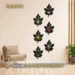 Buy Leaf Wall Art Set of 6 MDF Decor for Home Pakistan stylish nature-inspired wall hanging