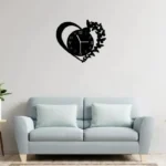 buy Heart Wall Clock, Wooden black butterfly style MDF wall clock for home décor, Pakistan (2)