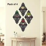 Wall Art Shelves Pack of 4 MDF Black Pakistan decorative wall shelves