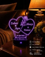 Customized 3D Heart Couple Lamp Personalized Romantic LED Gift in Pakistan