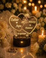 Customized 3D Heart Couple Lamp Personalized Romantic LED Gift in Pakistan