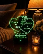 Customized 3D Heart Couple Lamp Personalized Romantic LED Gift in Pakistan