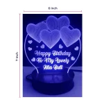 Customized Name 3D Illusion Lamp Birthday Gift LED personalized night lamp Pakistan