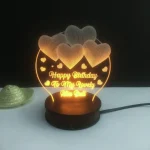 CustomizedCustomized 3D Illusion Heart Flower LED Name Lamp Pakistan personalized acrylic night light for bedroom décor and gifts Name 3D Illusion Lamp Birthday Gift LED personalized night lamp Pakistan