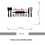 Wooden customized kitchen name wall sticker Pakistan peel and stick stylish home decor for kitchen wall design