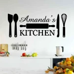 Wooden customized kitchen name wall sticker Pakistan peel and stick stylish home decor for kitchen wall design