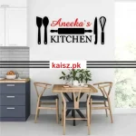 Wooden customized kitchen name wall sticker Pakistan peel and stick stylish home decor for kitchen wall design