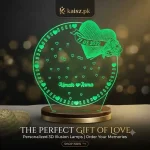 Customized 3D Illusion Heart Flower LED Name Lamp Pakistan