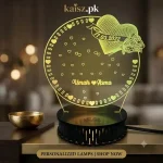 Customized 3D Illusion Heart Flower LED Name Lamp Pakistan