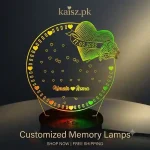 Customized 3D Illusion Heart Flower LED Name Lamp Pakistan