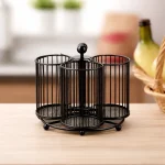 Cutlery caddy organizer Pakistan metal rotating kitchen and desk holder (2)
