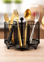 Cutlery caddy organizer Pakistan metal rotating kitchen and desk holder (2)