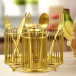 Cutlery caddy organizer Pakistan metal rotating kitchen and desk holder (2)