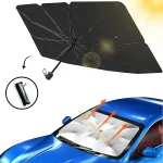 Foldable car windshield umbrella sunshade with UV heat protection Pakistan (6)
