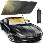 Foldable car windshield umbrella sunshade with UV heat protection Pakistan (6)