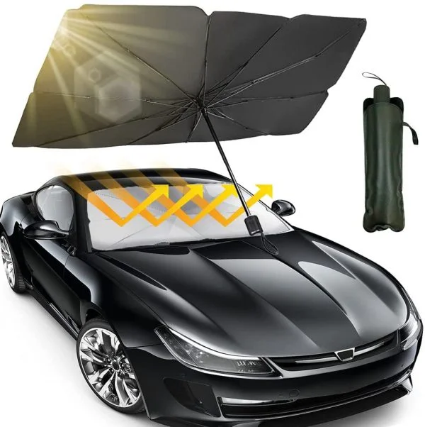 Foldable car windshield umbrella sunshade with UV heat protection Pakistan (6)
