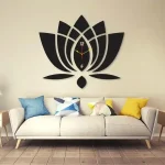 Black Lotus Wall Clock Pakistan modern decorative wall design (3)
