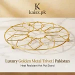 Golden Metal Trivet Pakistan luxury heat resistant pot stand for dining table