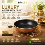 Golden Metal Trivet Pakistan luxury heat resistant pot stand for dining table