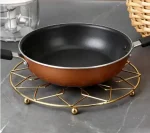 Golden Metal Trivet Pakistan luxury heat resistant pot stand for dining table
