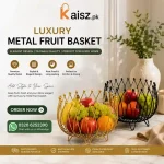 Luxury Metal Fruit Basket Pakistan golden kitchen fruit basket organizer