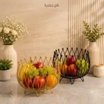 Luxury Metal Fruit Basket Pakistan golden kitchen fruit basket organizer