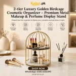 Luxury Makeup Organizer Pakistan golden metal perfume display stand
