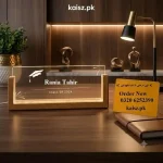 Personalized Office Table Name Lamp acrylic LED desk sign with wooden base