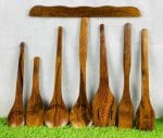 Multicolor wooden cooking spoon set for Pakistani kitchen
