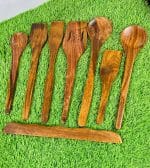 Multicolor wooden cooking spoon set for Pakistani kitchen