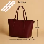 Elegant black leather shoulder bag for women in Pakistan (2)