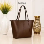 Elegant black leather shoulder bag for women in Pakistan (2)