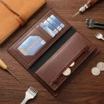Men’s Premium PU Leather Wallet Brown Emblem