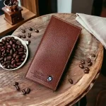 Men’s Premium PU Leather Wallet Brown Emblem