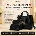 Premium Soft Leather Handbags Pakistan 3-piece shoulder bag set