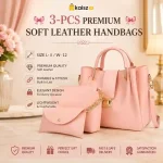 Premium Soft Leather Handbags Pakistan 3-piece shoulder bag set