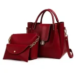Premium Soft Leather Handbags Pakistan 3-piece shoulder bag set