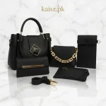Premium Soft Leather Handbags Pakistan 5-piece ladies shoulder bag set