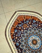 Traditional Moroccan Dome Arch Janamaz – Dark Plum & Rust 70x115 cm | Islamic Prayer Mat - Image 2