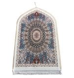 Golden Sunburst Persian Mandala Velvet Prayer Mat Janamaz (70x115 cm)