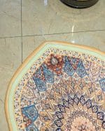 Golden Sunburst Persian Mandala Velvet Prayer Mat Janamaz (70x115 cm) - Image 3