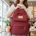 Korean Style School Bag | Large Capacity Nylon Backpack | Teenagers Girls Laptop Work School - Image 3
